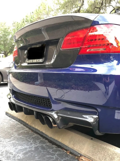 E92/93 CARBON FIBER REAR DIFFUSER V STYLE